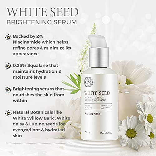 The Face Shop Whiteseed Brightening Serum  Deep Skin Brightening Boost Moisturization & Pore Minimize  Skin Texture & Clarity Improvement Dullness Reducing 1.69 Fl Oz