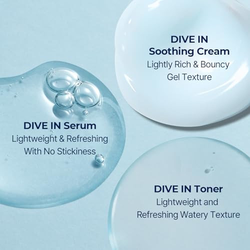 Torriden Dive-In Low-Molecular Hyaluronic Acid Serum 1.69 Fl Oz + Toner 10.14 Fl Oz + Soothing Cream 3.38 Fl Oz  Vegan Clean Cruelty  Facial Ampoule Moisturizer Alcohol- Fragrance-