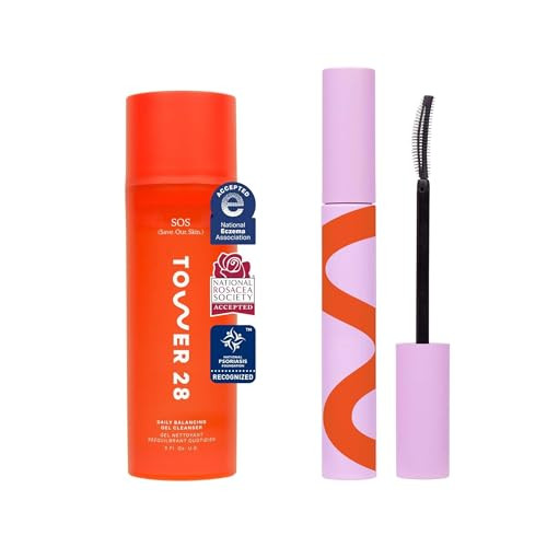 Tower 28 Makewaves Mascara Jet& Tower 28 Sos Gel Cleanser + Makeup Remover For Sensitive Skin 150 Ml