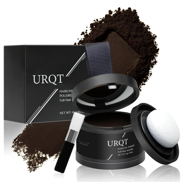 Urqt Magic Hairline Powder Instantly Conceals Hair Loss Natural Hairline Coverage Hair Fibers For Thinning Hair Root Touch Up Hair Powder For Women & Men Root Cover Up Hair Powder (Dark Brown)