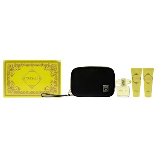 Versace Versace Yellow Diamond Women 3Oz Edt Spray 3.4Oz Shower Gel 3.4Oz Body Lotion Bag 4 Pc  Set
