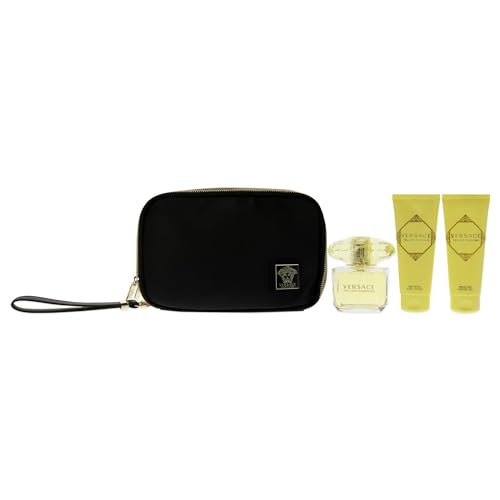 Versace Versace Yellow Diamond Women 3Oz Edt Spray 3.4Oz Shower Gel 3.4Oz Body Lotion Bag 4 Pc  Set