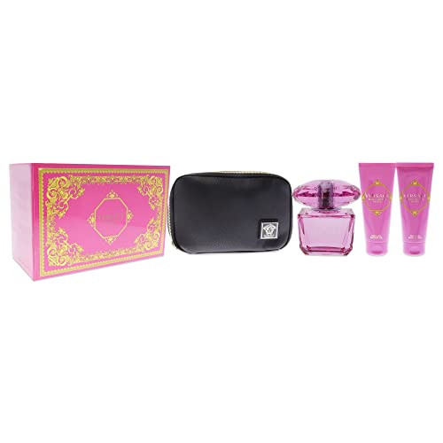 Versace Bright Crystal Absolu Women 3Oz Edp Spray 3.4Oz Shower Gel 3.4Oz Body Lotion Bag 4 Pc  Set
