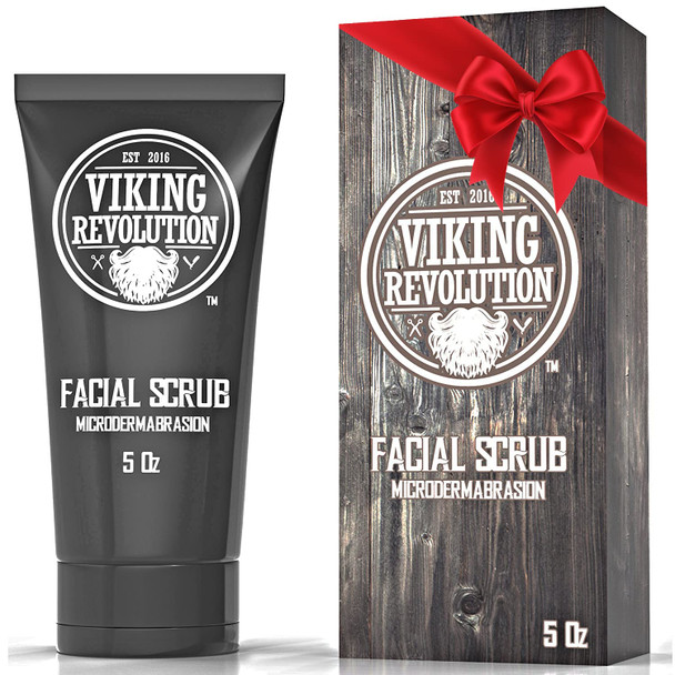Viking Revolution Microdermabrasion Face Scrub For Men - Facial Cleanser For Skin Exfoliating Deep Cleansing Removing Blackheads Acne Ingrown Hairs - Men'S Face Scrub For Pre-Shave (2 Pack)