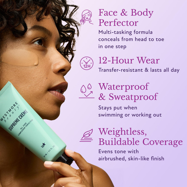 Westmore Beauty Supreme Creme All-Over Complexion Perfector Ãƒ¢Ã¢Š¬Ã¢‚¬Å“ Long-Lasting Cc Cream Foundation - Waterproof & Transfer-Resistant Skin Tint - 3.3 Oz (Light)