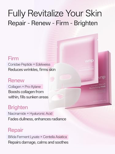 Wnp 6D Bionic Collagen Bioãƒ¢Ã¢Š¬Ã¢‚¬Ëœgel Mask Overnight Deep Hydration With 5.1% Collagen Niacinamide Hyaluronic Acid Firming Antiãƒ¢Ã¢Š¬Ã¢‚¬Ëœaging Brightening For Sensitive Skin 28G X 4