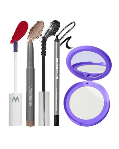 Wonderskin Goth Glam Kit - Eyeliner Eyeshadow Stick Mascrara Lip Stain Filter Powder - Halloween Makeup