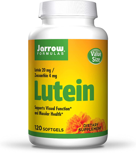 Jarrow Formulas Lutein 20 mg - 120 Softgels - Clinically Documented Eye Health & Support - with Zeaxanthin - 120 Servings