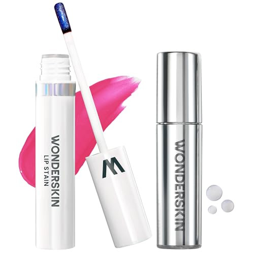 Wonderskin Lip Stain Peel Off Masque (Neon Rose) With Lip Rehab Serum Oil