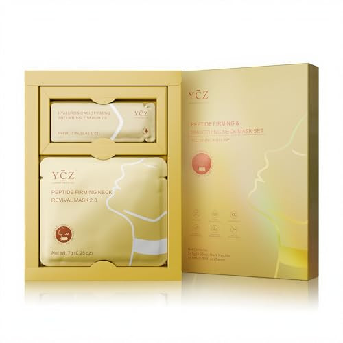 Ycz Firming Smoothing Neck Mask Neck Wrinkle Patches Deep Hydration And Moisturization Collagen Anti-Wrinkle Nack Mask 8 Peptides And Botanical Serum For Firming & Lifting Diminishing Wrinkles