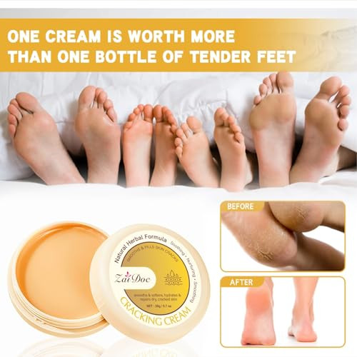Zaidoc 3 Packs Foot Cream Moisturizing For Dry Cracked Feet With Urea Shea & Cocoa Butter 0.7 Oz