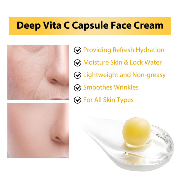 OUPEICHARM Deep Vitamin C Capsule Face Cream Moisturizer Capsule Facial Cream Hydrating Night Face Cream Skincare 4.9 OZ