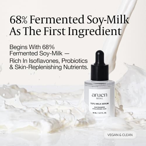 Aruen Fermented Tofu Collagen Serum Ã¢‚¬Œ 68% Fermented Soy Milk With Niacinamide & Hyaluronic Acid Ã¢‚¬Œ Korean Hydrating Face Serum For Firming Radiance & Skin Barrier Care (1.01 Fl Oz / 30Ml)