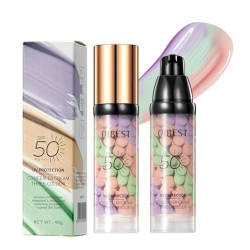 Bangfeng 3 In 1 Face Primer Before Makeup Spf 50 Sunscreen & Color Corrector Long-Lasting Hydrating Makeup Base Smoothes Fine Lines Oil Control Tone Correcting Blurs Pores Lightweight Pore Minimizer