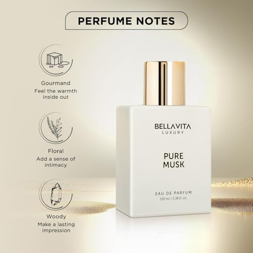 Bellavita Luxury Pure Musk Unisex Perfume Notes Of Lily Of The Valley Sandalwood And Tonka Long Lasting Eau De Parfum For Men And Women Premium Woody Animalistic Fragrance