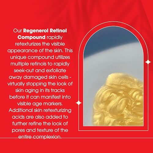 Consult Beaute Regenerol Reing Retinol Compound Serum With Hydrating Hyaluronic Acid For Face - Rapid Repair Retexturizing Skin Care Treatment For Lines Wrinkles 1 Fl. Oz.