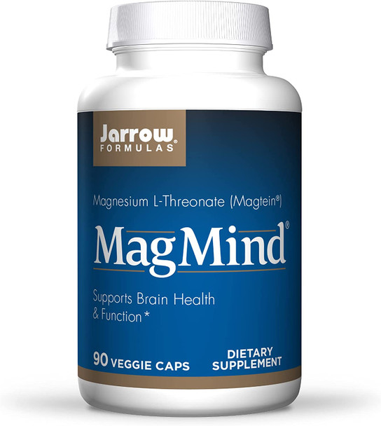 Jarrow Formulas MagMind - 90 Capsules - Includes Magnesium L-Threonate (Magtein) - Supports Brain Health & Function - 30 Servings