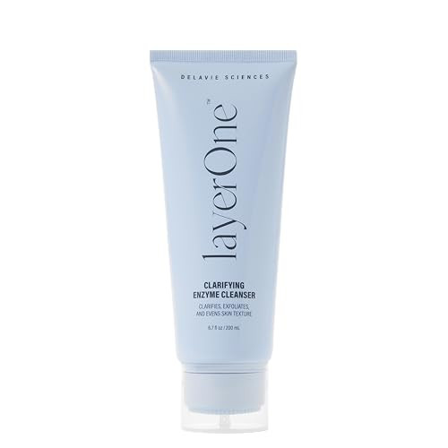 Delavie Sciences Layerone Clarifying Enzyme Cleanser Gentle Daily Facial Exfoliant Pore-Cleansing Formula 3.38 Fl Oz