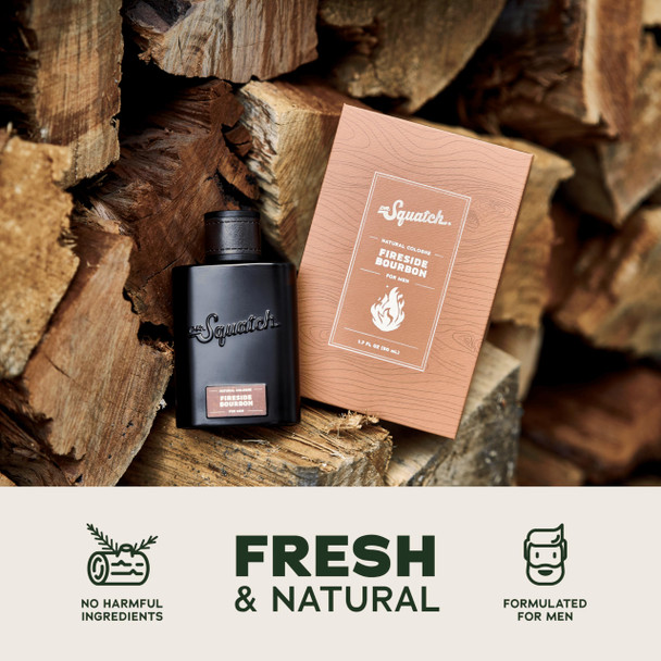 Dr. Squatch Natural Cologne For Men Scent Lock Technology And Sustainably Sourced Ingredients Fireside Bourbon Cologne 1.7 Fl Oz