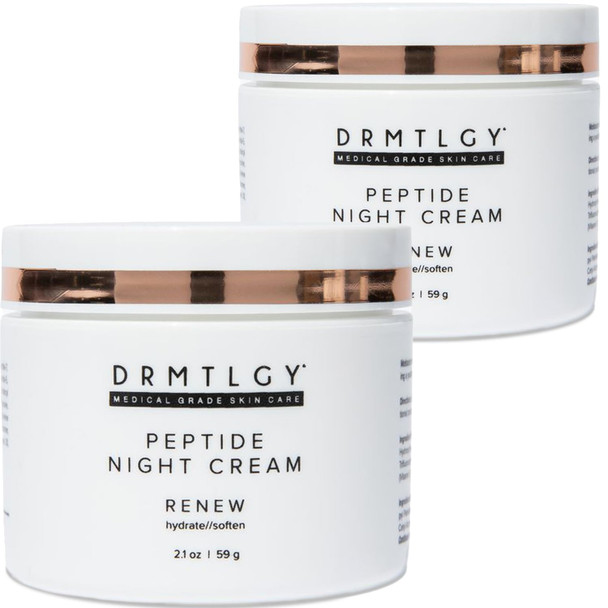 Drmtlgy Peptide Night Cream Face Moisturizer. Fragrance And Oil Hydrating Facial Moisturizer For All Skin Types. 2.1 Oz