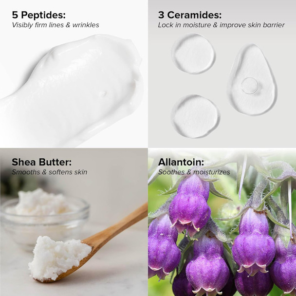 Drmtlgy Peptide Night Cream Face Moisturizer. Fragrance And Oil Hydrating Facial Moisturizer For All Skin Types. 2.1 Oz