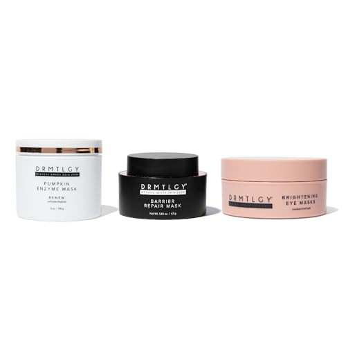 Drmtlgy Treatment Mask Trio Bundle Ã¢‚¬Œ Brightening Eye Masks Barrier Repair Overnight Mask & Pumpkin Enzyme Pore Refining Ã¢‚¬Œ Hydrate Brighten & Revitalize Skin
