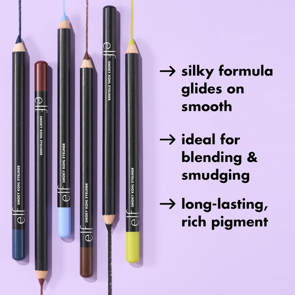 E.L.F. Smoky Kohl Eyeliner Eye Pencil For Creating Long-Lasting Bold High-Pigmented Makeup Looks Vegan & Cruelty- Black Velvet
