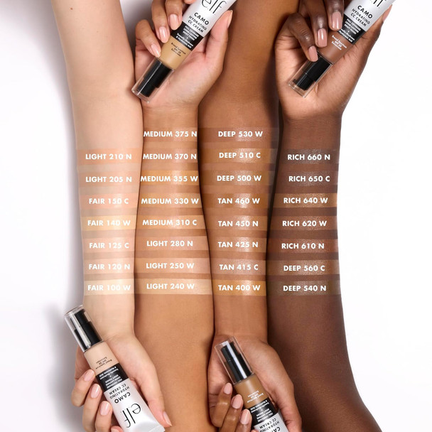 E.L.F. Hydrating Camo Cc Cream Spf 30 Color Correcting Full Coverage Foundation For A Dewy Finish Vegan & Cruelty- Fair 125 C