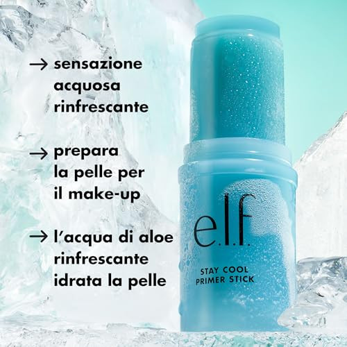 E.L.F. Stay Cool Primer Stick Hydrating Gel Primer Preps Skin For Makeup Imparts A Cooling Feel Infused With Aloe Water Vegan & Cruelty-