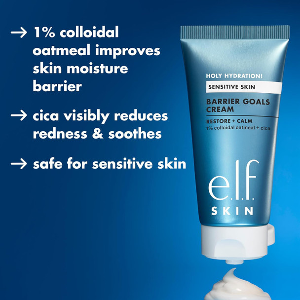 E.L.F. Skin Holy Hydration Barrier Goals Cream Rich Face Moisturizer For Hydrating & Soothing Helps Visibly Reduce Redness Vegan & Cruelty-