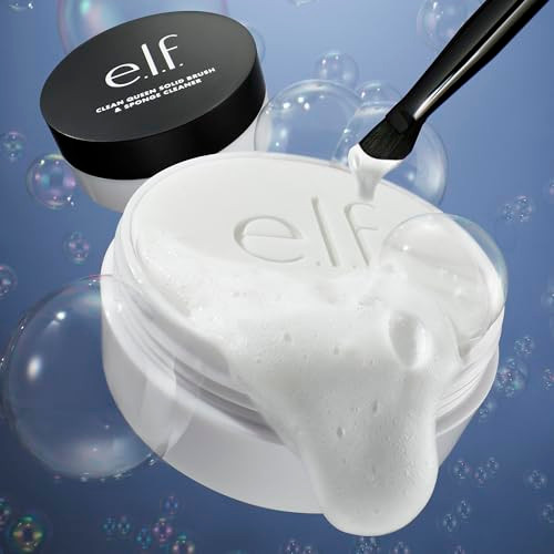 E.L.F. Clean Queen Solid Brush & Sponge Cleaner Cleanses Face & Eye Makeup Brushes & Sponges Nourishing Non-Damaging Formula Vegan & Cruelty-