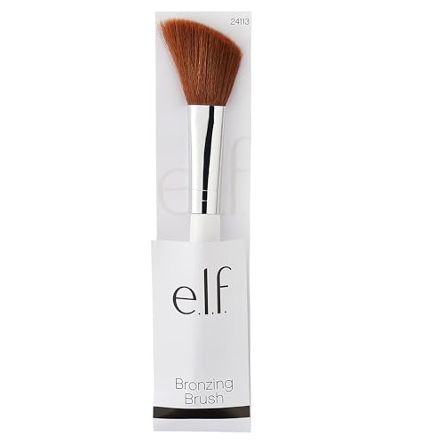 E.L.F. Angled Bronzing Brush Three-In-One Face Makeup Brush For Blush Bronzer & Other Multi-Purpose Powders Vegan & Cruelty-
