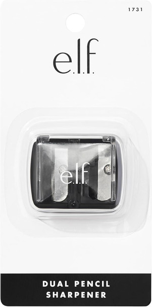 E.L.F. Dual-Pencil Sharpener Convenient Essential Tool Sharpens Easy To Clean Travel-Friendly Compact Includes Bonus Small Sharpener