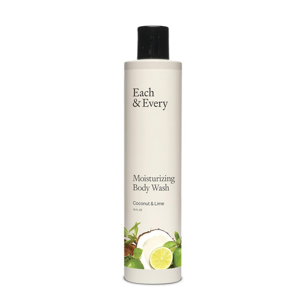 Each & Every Sensitive Skin Body Wash For Women & Men - Coconut & Lime - Moisturizing All Natural Body Wash & Shower Gel In Recyclable Packaging - Paraben Sulfate & Cruelty- (10 Fl Oz)