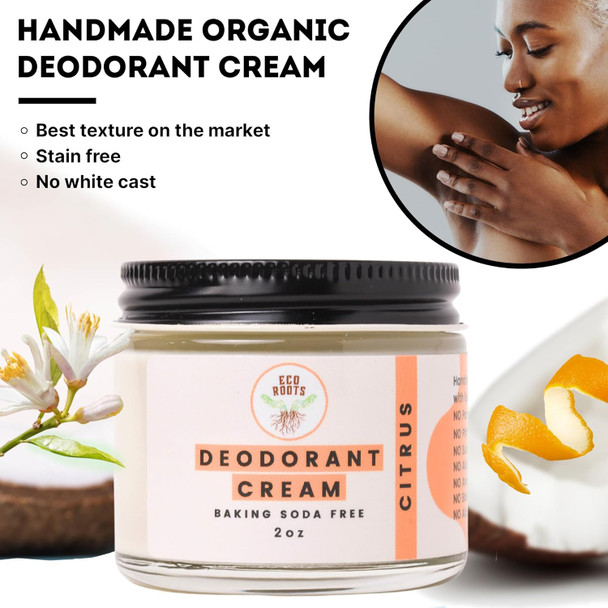 Eco Roots Natural Deodorant For Women & Men Organic Deodorant Cream Non Aluminum Baking Soda Healthy Deoderant For Body & Private Parts All Vegan Pit Paste Zero Sweat Lavender Scent
