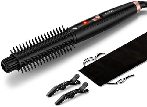 Farery 1 Inch Thermal Brush Curling Iron For Smooth Natural Curls Ã¢‚¬Œ Anti-Scald Hard Bristles Lightweight One-Button Start Dual Voltage Travel Hair Tool With 360Ã‚° Swivel Cord 410Ã‚°F Fast Heat
