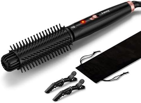 Farery 1.5 Inch Thermal Brush Curling Iron For Smooth Bouncy Curls Ã¢‚¬Œ Anti-Scald Hard Bristles Lightweight One-Button Start Dual Voltage Travel Hair Tool With 360Ã‚° Swivel Cord 410Ã‚°F Fast Heat