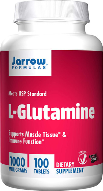 Jarrow Formulations Jarrow L-Glutamine Tabs, Supports Muscle Tissue & Immune Function, 1000 mg, 100 Count