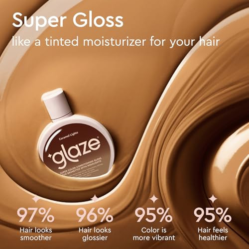 Glaze Hair Shine Bundle Ã¢‚¬Œ Super Gloss Caramel Lights Color Conditioning Gloss & Mirror 4-In-1 Super Sleek Shine Spray Ã¢‚¬Œ For Brown Hair With Highlights