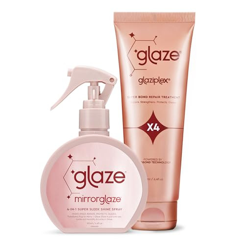 Glaze Hair Shine Bundle Ã¢‚¬Œ Glaziplex Super Bond Repair Treatment & Mirror 4-In-1 Shine Spray Ã¢‚¬Œ Strengthens Conditions & Adds Shine Ã¢‚¬Œ For All Hair Types Color Safe