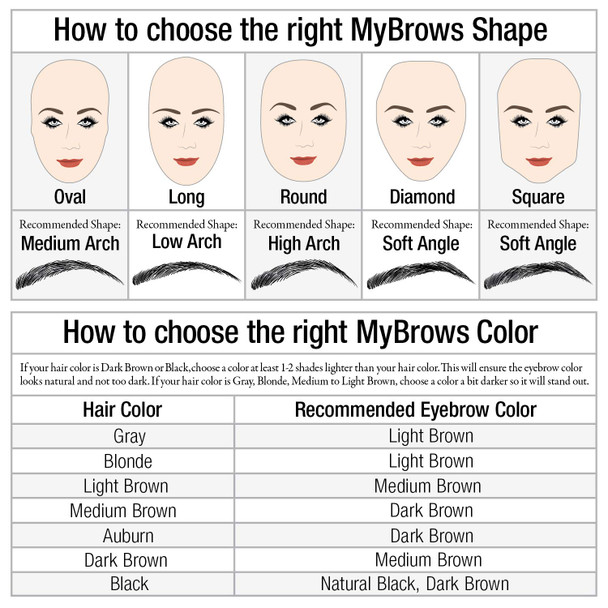 Godefroy Mybrows Long Lasting Eyebrow Transfers Low Arch Light Brown 48-Pairs Of Brows (96 Individual Transfers)