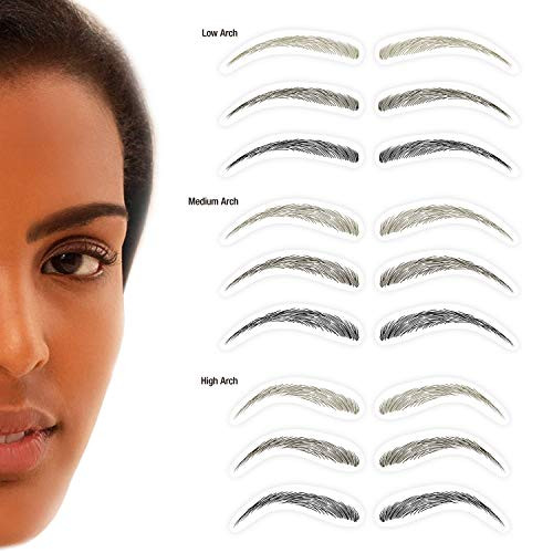 Godefroy Mybrows Long Lasting Eyebrow Transfers Low Arch Medium Brown 48-Pairs Of Brows (96 Individual Transfers)