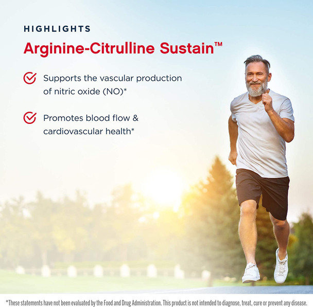 Jarrow Formulas Arginine-Citrulline Sustain - 120 Tablets - Supports Nitric Oxide Production, Blood Flow & Cardiovascular Health - Men's Health Formula - Up to 60 Servings