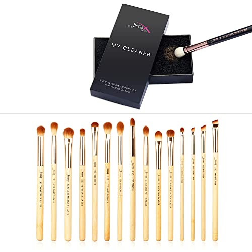 Jessup Eye Makeup Brushes Set 15Pcs T137 With 1 Pack Makeup Brush Cleaner A001