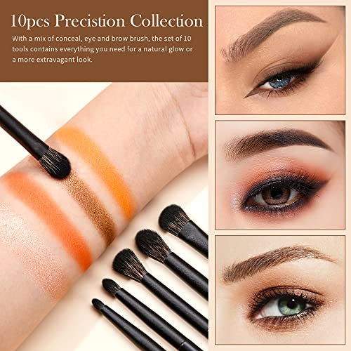 Jessup Eyeshadow Brush Set Elegant Black T337 Bundled With Makeup Brushes Set Professional T512