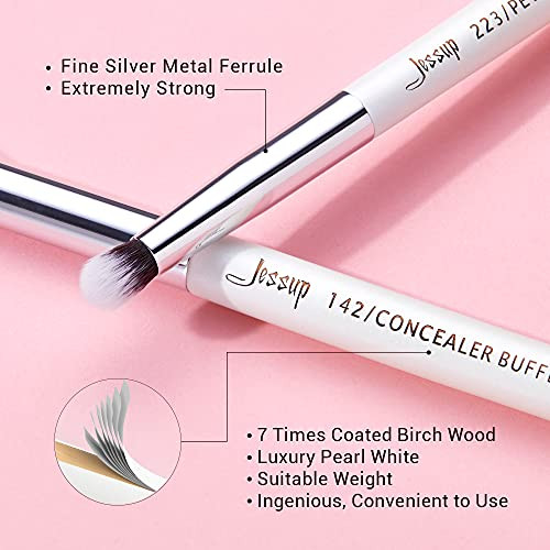 Jessup Small Eye Makeup Brush Set Professional 15Pcs T237 Bundled With Face Kabuki Makeup Brushes Set T517