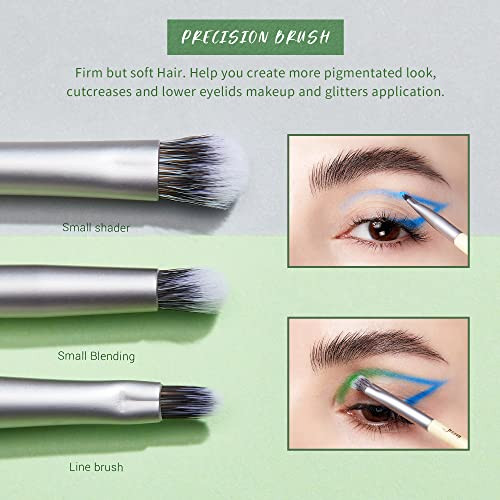 Jessup Eyeshadow Brush Set 8Pcs Eye Makeup Brushes Premium Cruelty- T328 With Soft Makeup Sponge Sp002