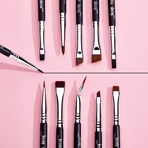 Jessup Professional Eyeliner Brush Set T324 Bundled With Face Kabuki Makeup Brushes Set T517