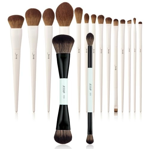 Jessup Makeup Brushes 14Pcs T329 Bundled With Double Sided Makeup Brushes 2Pcs T502
