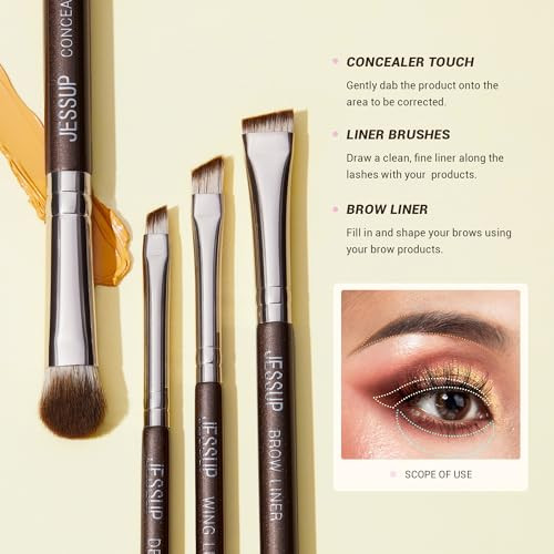 Jessup Eye Makeup Brushes Set Professional T499 Bundled With Makeup Brushes Set Luxury Purple T512